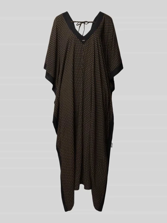 Zdjęcie produktu Kaftan o kroju loose fit z czystej wiskozy model 'MONOGRAM_KAFTAN' Boss Średniobrązowy