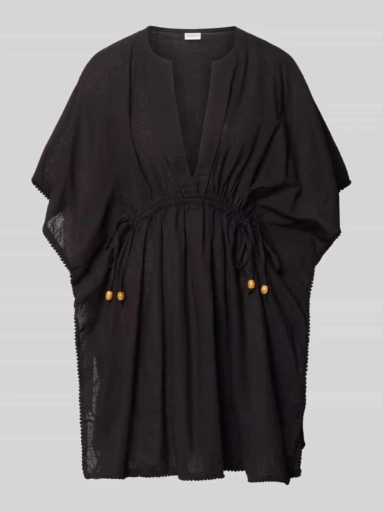 Zdjęcie produktu Kaftan z bawełny z dekoltem w serek Jake*s Czarny