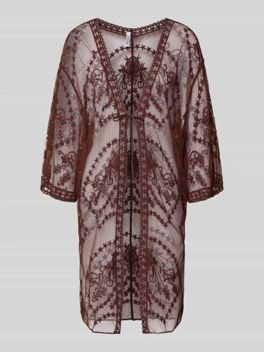 Zdjęcie produktu kaftan z mieszanka bawełny model 'KARINA' Pieces Średniobrązowy