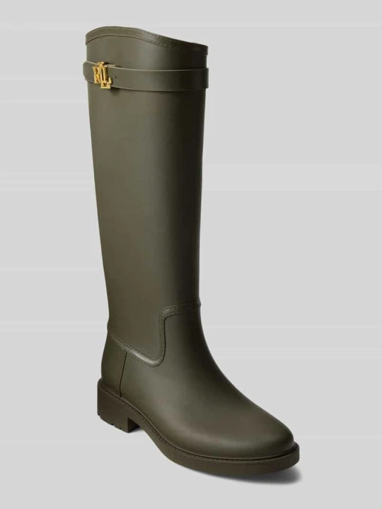 Zdjęcie produktu Kalosze z detal z logo Lauren Ralph Lauren Oliwkowy