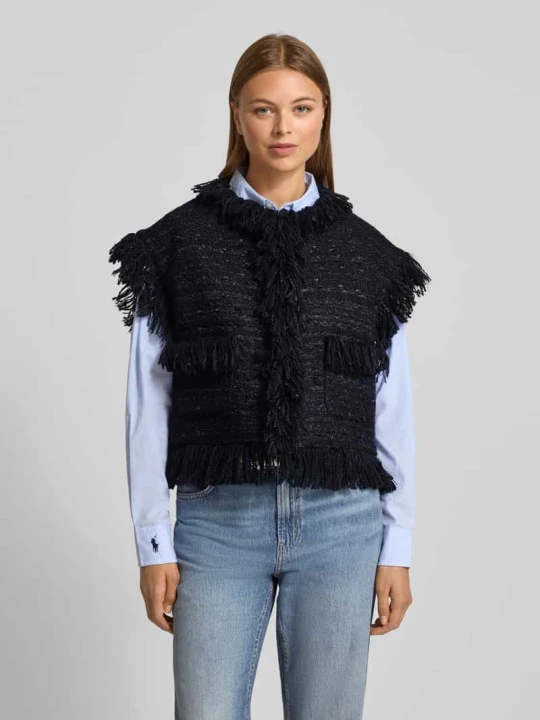 Zdjęcie produktu Kamizelka Comfort Fit z dodatkiem wełny Model „ISHANI-I1SA” Essentiel Antwerp Granatowy