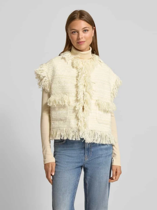 Zdjęcie produktu Kamizelka Comfort Fit z dodatkiem wełny Model „ISHANI-I1SA” Essentiel Antwerp Złamany biały