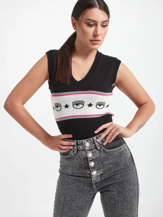 Zdjęcie produktu Top damski dzianinowy CHIARA FERRAGNI
