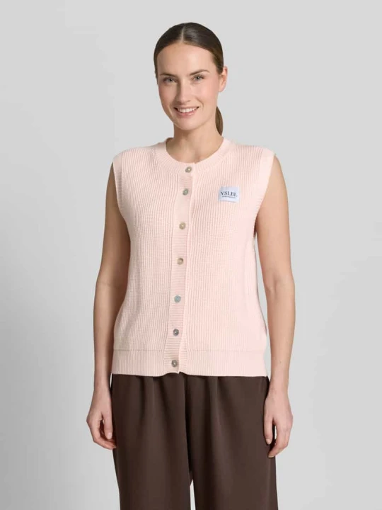 Zdjęcie produktu Kamizelka dzianinowa o kroju regular fit z mieszanki wiskozy model 'MILLA' VILLA SOPHIE Jasnoróżowy