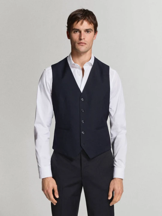 Zdjęcie produktu Kamizelka garniturowa Milan slim fit granatowy - Mężczyzna - - MANGO MAN
