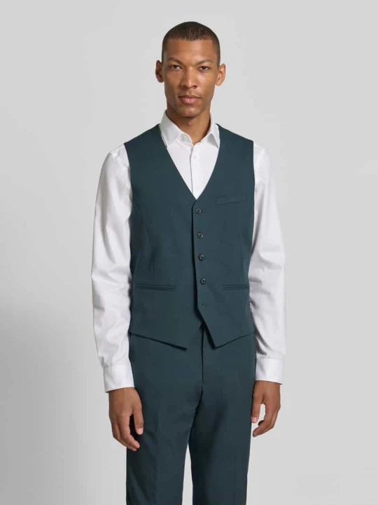 Zdjęcie produktu Kamizelka garniturowa o kroju slim fit z dodatkiem wiskozy model 'SO PURE' s.Oliver Ciemnozielony