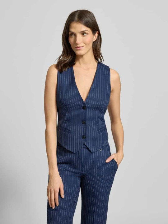 Zdjęcie produktu Kamizelka garniturowa o kroju slim fit z mieszanki wiskozy model „AUMARA-2” Hugo Granatowy