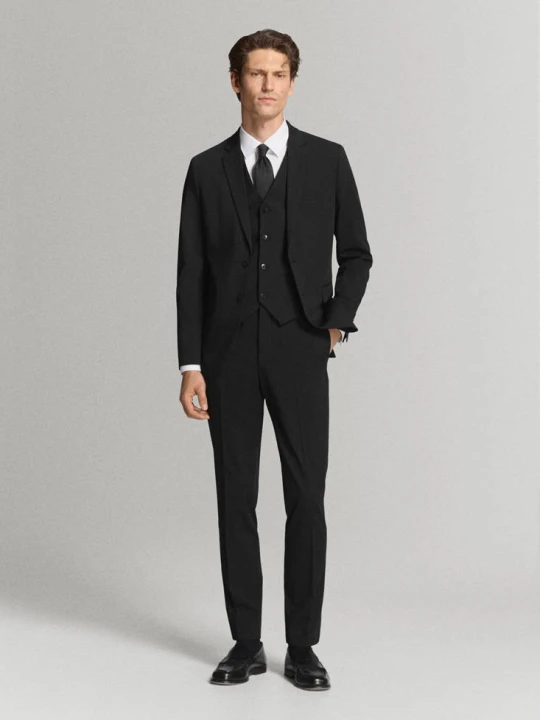 Zdjęcie produktu Kamizelka garniturowa Paris slim fit czarny - Mężczyzna - - MANGO MAN