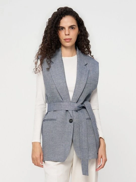 Zdjęcie produktu Kamizelka garniturowa Vanessa Bruno niebieski