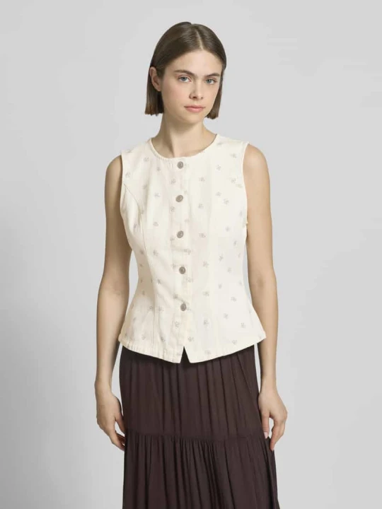 Zdjęcie produktu kamizelka o kroju regular fit z czystej bawełny model 'NAOMI' Only Biały