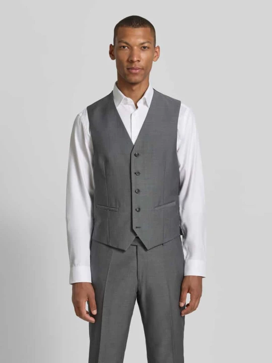 Zdjęcie produktu Kamizelka o kroju regular fit z czystej żywej wełny model 'Carlton' CG - Club of Gents Jasnoszary
