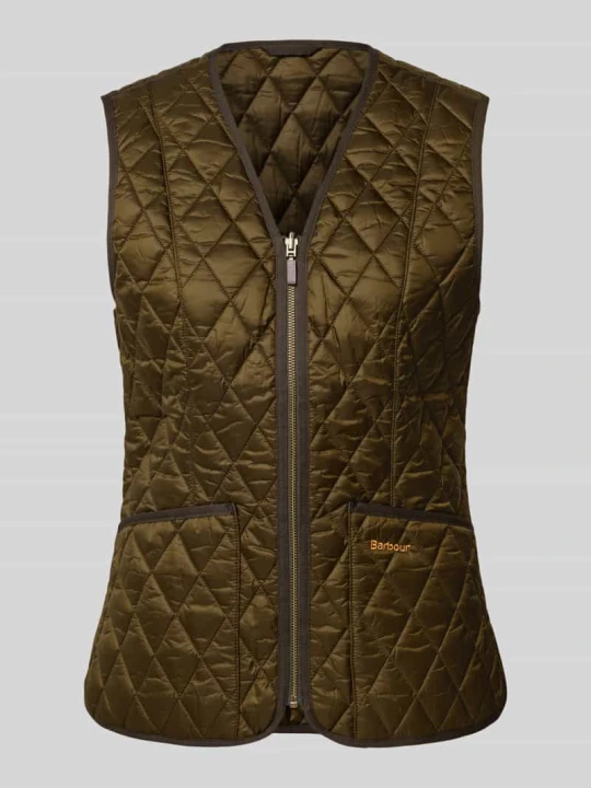Zdjęcie produktu kamizelka o kroju regular fit z dekoltem w serek model 'BETTY' Barbour Oliwkowy