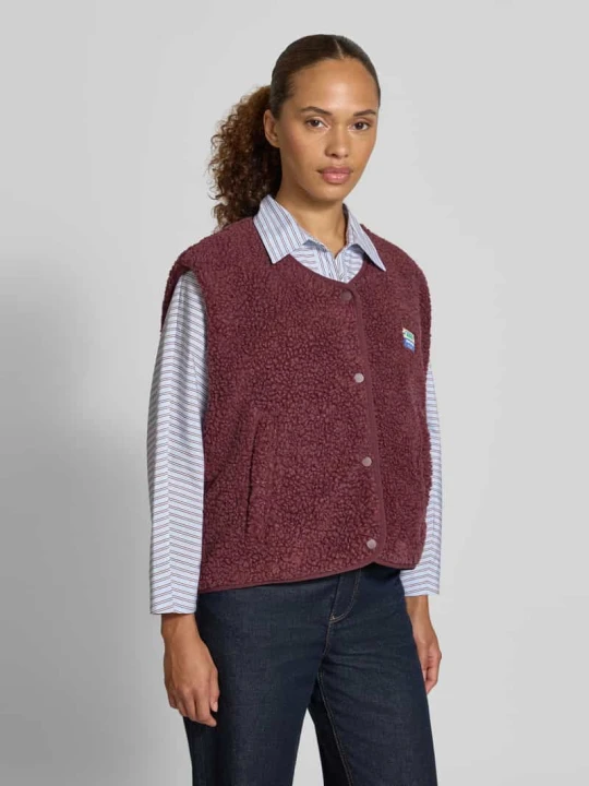Zdjęcie produktu kamizelka o kroju regular fit z futerka model 'Hoktown' American Vintage Bordowy melanż