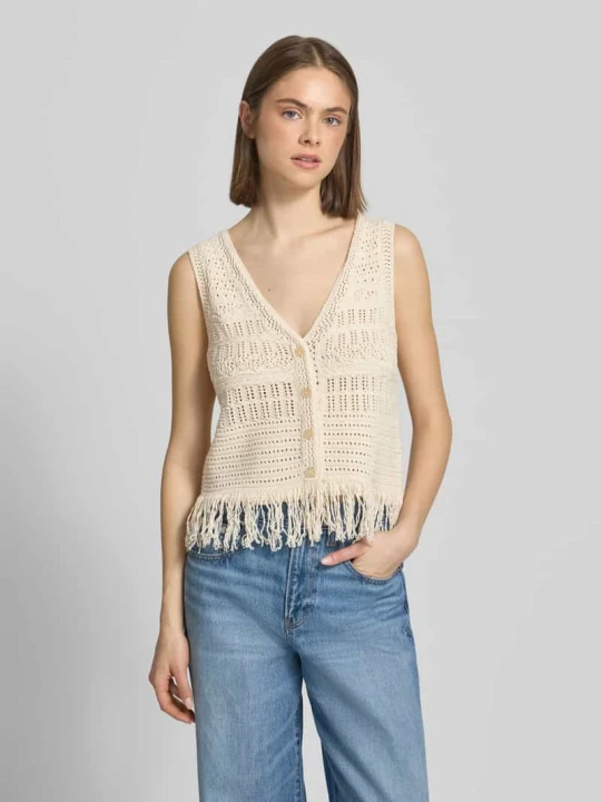 Zdjęcie produktu kamizelka o kroju regular fit z mieszanki bawełny model 'ALIX' Only Écru