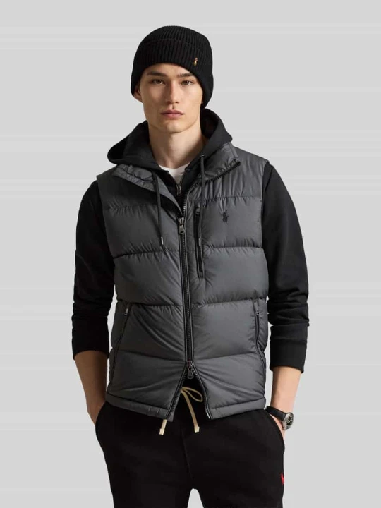 Zdjęcie produktu kamizelka o kroju regular fit z wyhaftowanym logo Polo Ralph Lauren Średnioszary