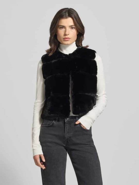 Zdjęcie produktu Kamizelka o kroju regular fit ze sztucznego futra model ‘Askana’ B.Young Czarny