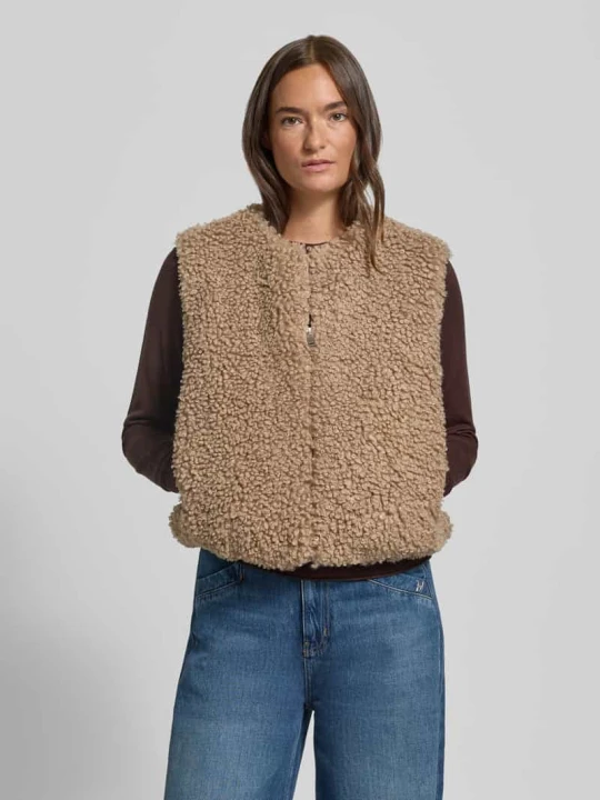 Zdjęcie produktu Kamizelka o kroju relaxed fit z fakturą typu teddy model 'Wikara' Opus