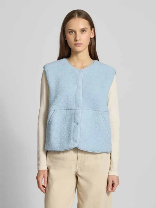 Zdjęcie produktu Kamizelka w stylu relaxed fit z efektem misia model 'Vera' JJXX Jasnoniebieski