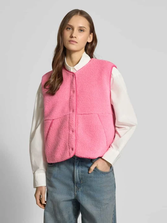 Zdjęcie produktu Kamizelka w stylu relaxed fit z efektem misia model 'Vera' JJXX Mocnoróżowy