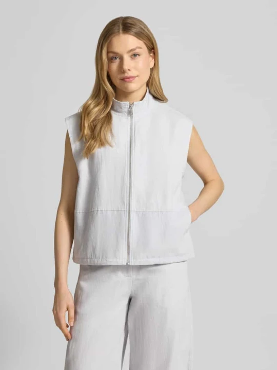 Zdjęcie produktu Kamizelka o kroju relaxed fit ze stójką model 'KAILA' Samsøe Samsøe Jasnoszary melanż