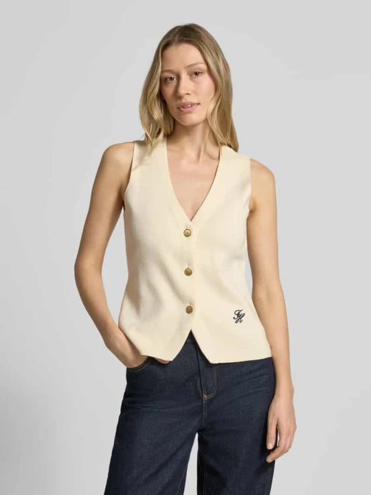 Zdjęcie produktu Kamizelka o kroju slim fit z czystej bawełny Tommy Hilfiger Biały
