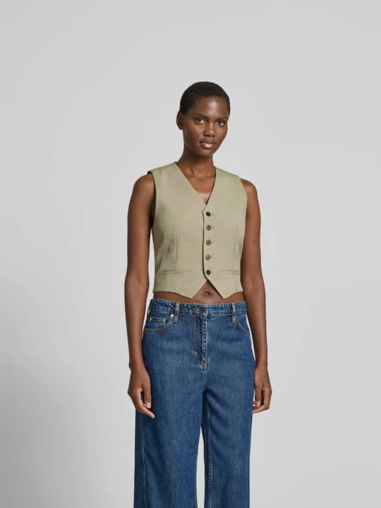Zdjęcie produktu kamizelka o kroju slim fit z dekoltem w serek IRO Khaki
