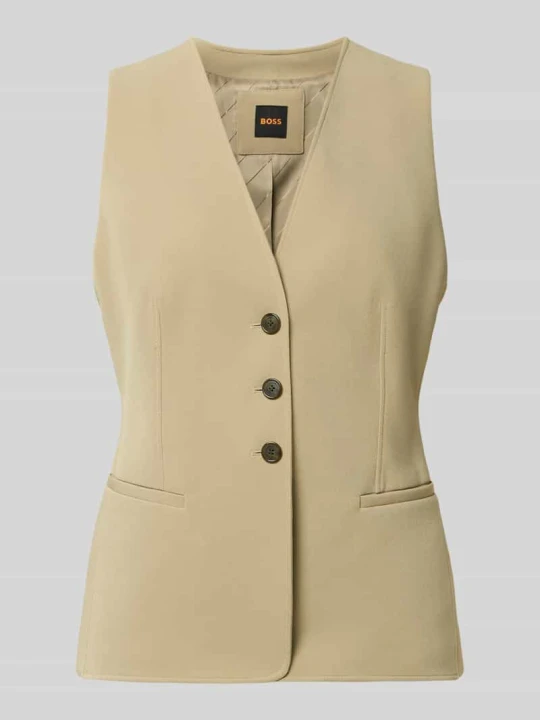 Zdjęcie produktu kamizelka o kroju slim fit z jednorzędową listwą guzikową model 'C_Javesta1' Boss Trzcinowy