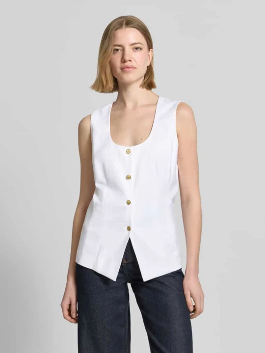 Zdjęcie produktu Kamizelka o kroju slim fit z mieszanki lnu Tommy Hilfiger Biały