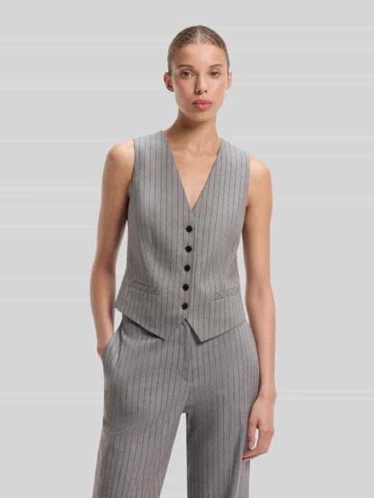 Zdjęcie produktu Kamizelka o kroju slim fit z mieszanki wiskozy Hugo Średnioszary