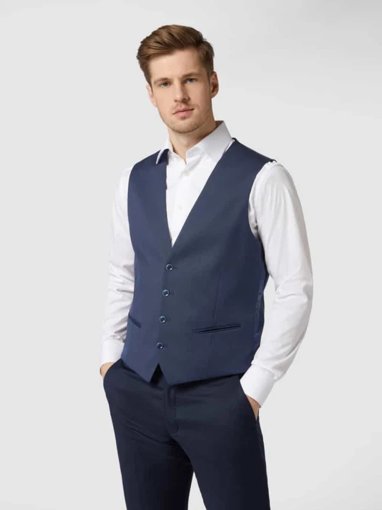 Zdjęcie produktu Kamizelka o kroju slim fit z tkanym wzorem MCNEAL Granatowy