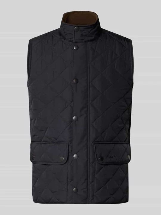 Zdjęcie produktu kamizelka o kroju slim fit z wyhaftowanym logo model 'NEW LOWERDALE' Barbour Granatowy