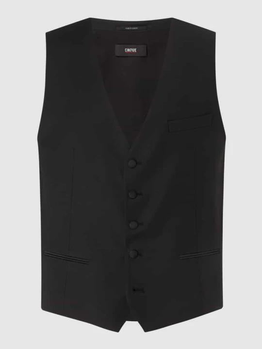 Zdjęcie produktu Kamizelka o kroju super slim fit z dodatkiem streczu model ‘Cifistivo’ CINQUE Czarny