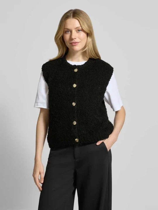 Zdjęcie produktu Kardigan o kroju loose fit z dzianiny z domieszką wełny, moheru i wiskozy model 'VIOLA' VILLA SOPHIE Czarny
