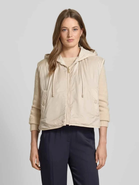 Zdjęcie produktu Kamizelka o pudełkowym kroju z bocznymi listwami guzikowymi model ‘LEVANTE’ Weekend Max Mara Écru