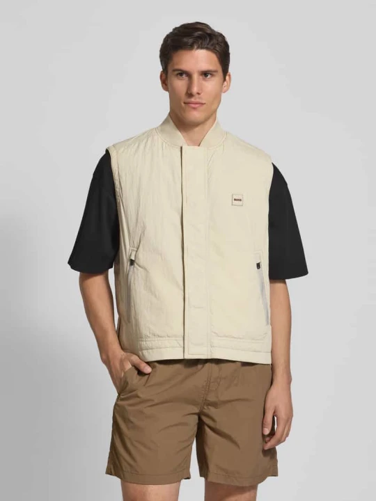 Zdjęcie produktu Kamizelka outdoorowa o kroju relaxed fit z krytym zamkiem błyskawicznym Boss Piaskowy