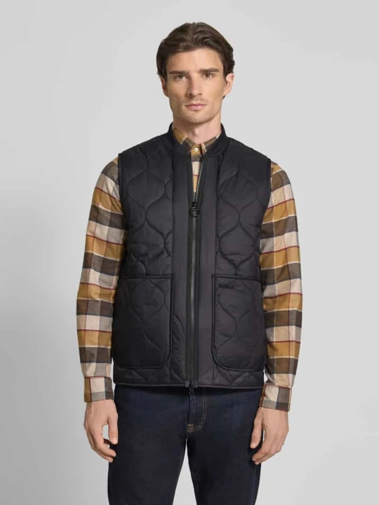 Zdjęcie produktu Kamizelka pikowana o kroju regular fit z dwustronnym zamkiem błyskawicznym Barbour Czarny