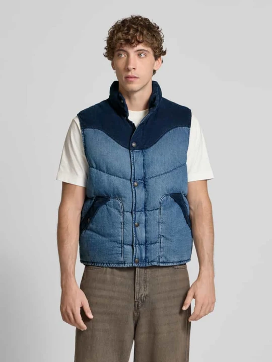 Zdjęcie produktu Kamizelka pikowana o kroju regular fit z imitacji denimu model ‘Wild West’ Levi's Ciemnoniebieski