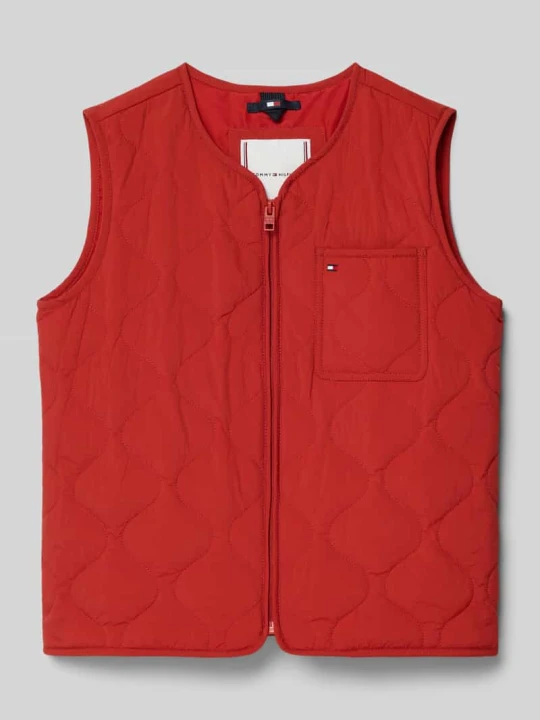 Zdjęcie produktu Kamizelka pikowana o kroju regular fit z kieszenią na piersi Tommy Hilfiger Terakotowy