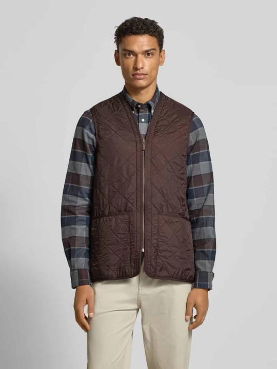 Zdjęcie produktu Kamizelka pikowana o kroju regular fit z miękkim polarem wewnątrz Barbour Ciemnobrązowy