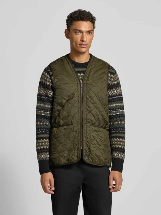 Zdjęcie produktu Kamizelka pikowana o kroju regular fit z miękkim polarem wewnątrz Barbour Oliwkowy