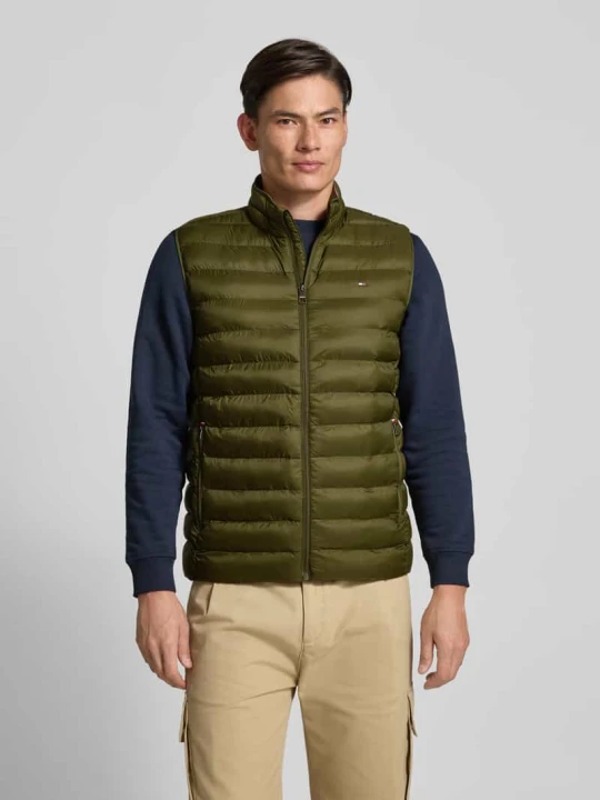 Zdjęcie produktu Kamizelka pikowana o kroju regular fit z wyhaftowanym logo Tommy Hilfiger Zielony