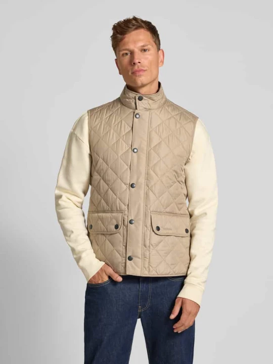 Zdjęcie produktu Kamizelka pikowana o kroju regular fit z zatrzaskami model ‘LOWERDALE GILET’ Barbour Beżowy