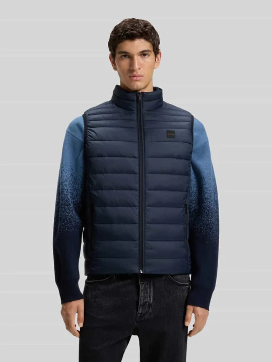 Zdjęcie produktu Kamizelka pikowana o kroju slim fit z naszywką z logo model ‘ODENO2’ Boss Czarny