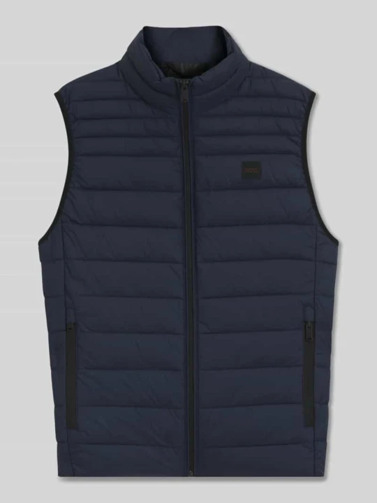 Zdjęcie produktu Kamizelka pikowana o kroju slim fit z naszywką z logo model ‘ODENO2’ Boss Granatowy