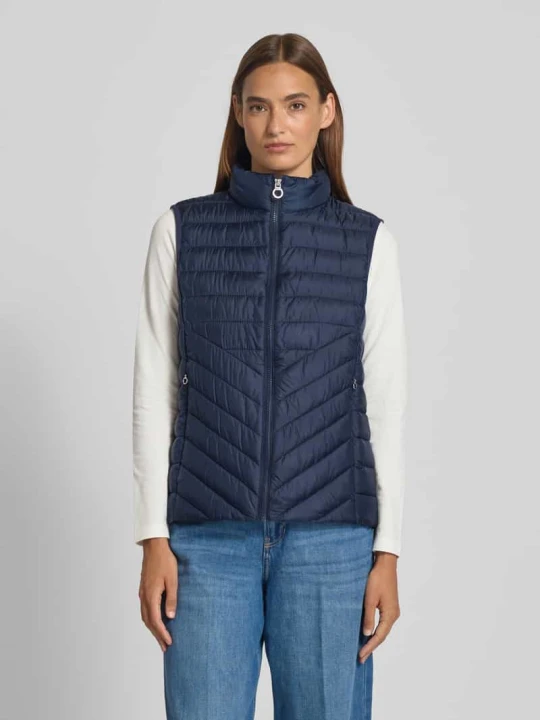 Zdjęcie produktu Kamizelka pikowana o kroju slim fit ze stójką s.Oliver Granatowy
