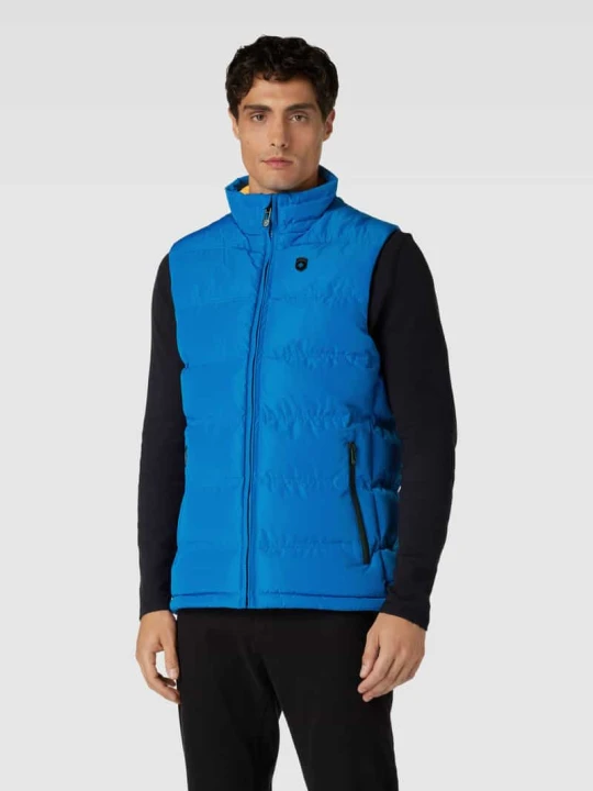 Zdjęcie produktu Kamizelka pikowana o kroju regular fit z aplikacją z logo model ‘SNOWDOME’ Wellensteyn Morski