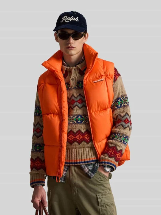 Zdjęcie produktu Kamizelka pikowana z detal z logo Polo Ralph Lauren Pomarańczowy