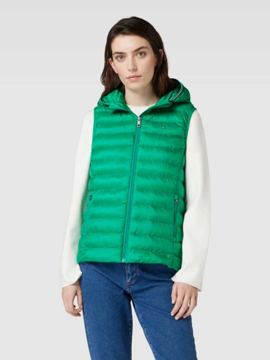 Zdjęcie produktu Kamizelka pikowana z kieszeniami zapinanymi na zamek błyskawiczny Tommy Hilfiger Zielony
