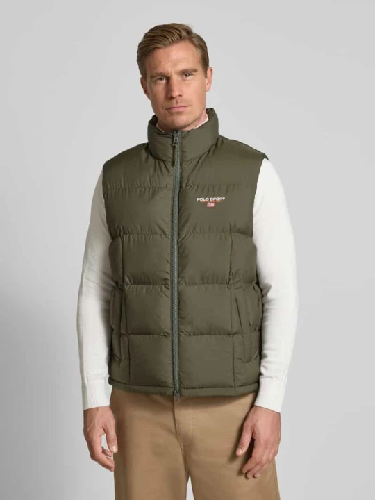Zdjęcie produktu Kamizelka pikowana o kroju regular fit z wyhaftowanym logo Polo Ralph Lauren Oliwkowy