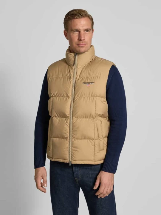 Zdjęcie produktu Kamizelka pikowana o kroju regular fit z wyhaftowanym logo Polo Ralph Lauren Khaki